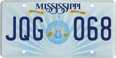 MS license plate JQG068
