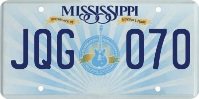MS license plate JQG070