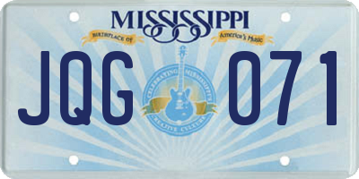MS license plate JQG071