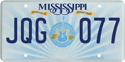MS license plate JQG077