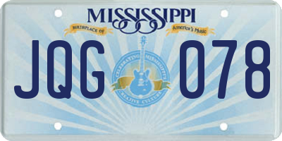 MS license plate JQG078