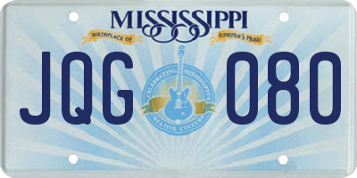 MS license plate JQG080