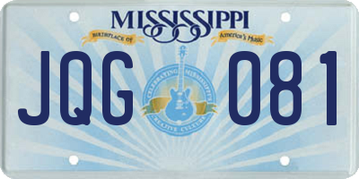 MS license plate JQG081