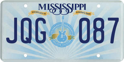 MS license plate JQG087
