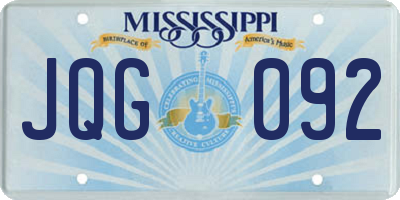MS license plate JQG092