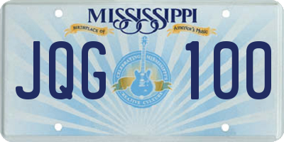 MS license plate JQG100