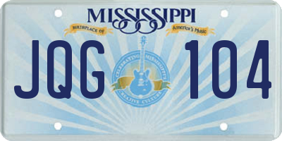 MS license plate JQG104