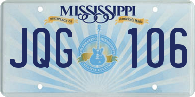 MS license plate JQG106
