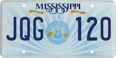 MS license plate JQG120
