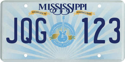 MS license plate JQG123