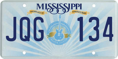 MS license plate JQG134