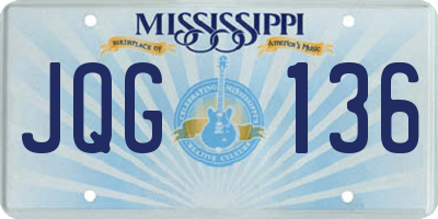 MS license plate JQG136