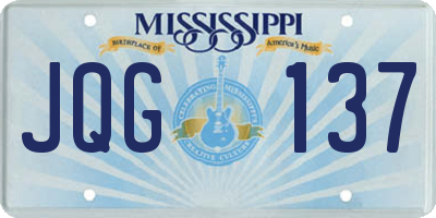 MS license plate JQG137