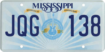 MS license plate JQG138
