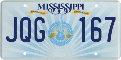 MS license plate JQG167