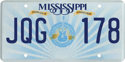 MS license plate JQG178