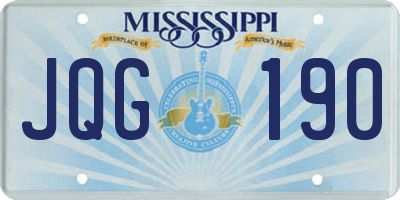 MS license plate JQG190