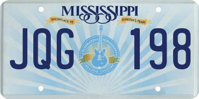 MS license plate JQG198