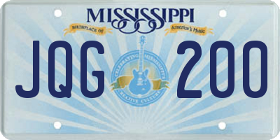 MS license plate JQG200