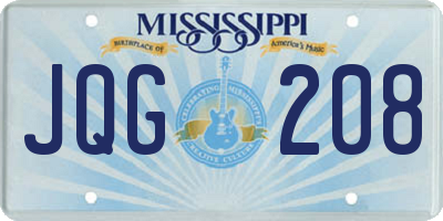 MS license plate JQG208