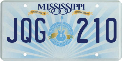 MS license plate JQG210