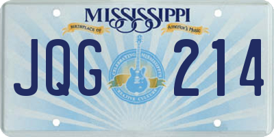 MS license plate JQG214