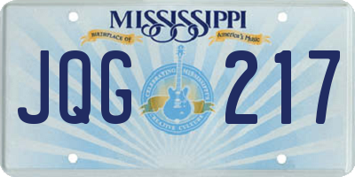 MS license plate JQG217