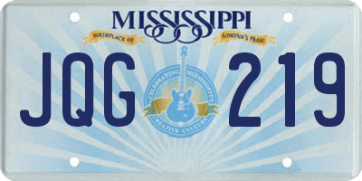 MS license plate JQG219