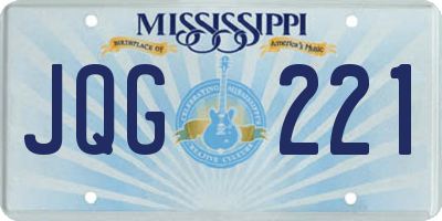 MS license plate JQG221