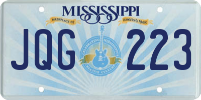 MS license plate JQG223