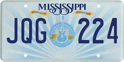 MS license plate JQG224