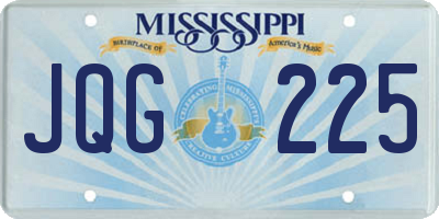 MS license plate JQG225