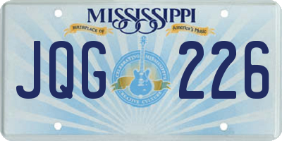 MS license plate JQG226
