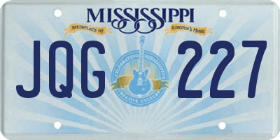 MS license plate JQG227