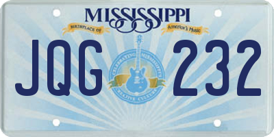 MS license plate JQG232