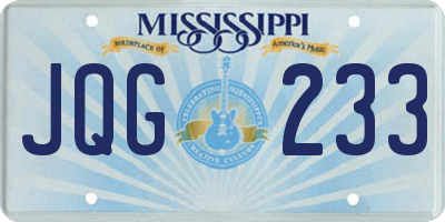 MS license plate JQG233
