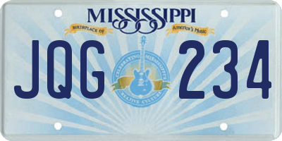 MS license plate JQG234