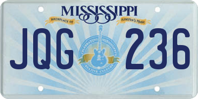 MS license plate JQG236