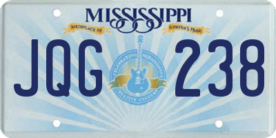 MS license plate JQG238
