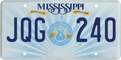 MS license plate JQG240