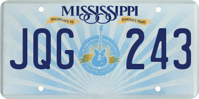 MS license plate JQG243