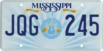 MS license plate JQG245