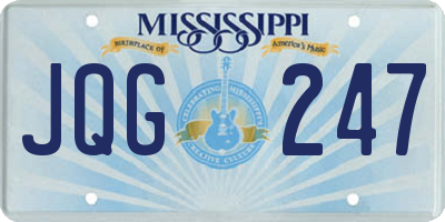 MS license plate JQG247