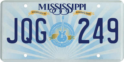 MS license plate JQG249
