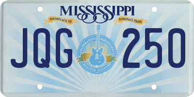 MS license plate JQG250