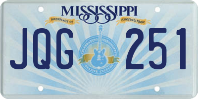 MS license plate JQG251