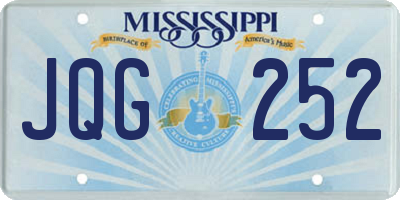 MS license plate JQG252