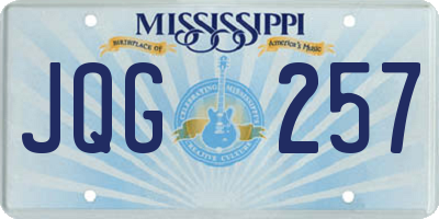 MS license plate JQG257