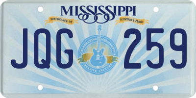 MS license plate JQG259