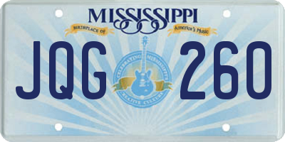 MS license plate JQG260